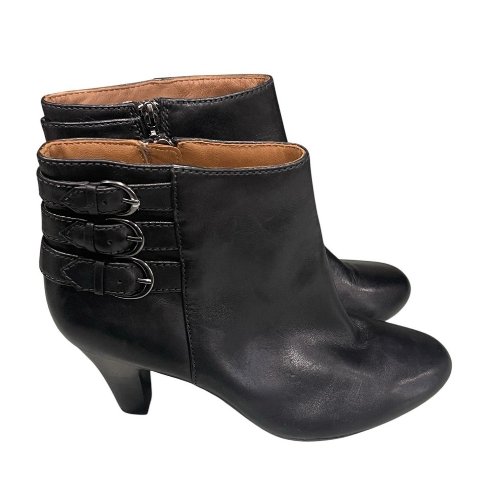 Clarks Women's Ankle Boots Buckle Black Dress Shoes Size 9W Comfort